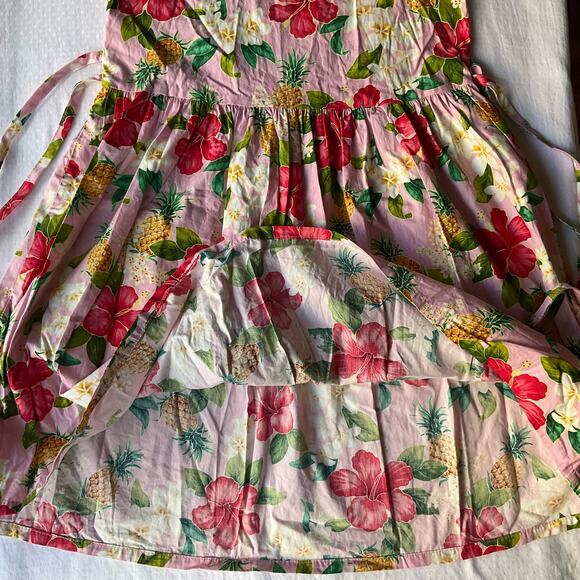 The Hawaiian Original Girls Sleeveless Knee-length Floral Dress size L,PinkGreen - Picture 6 of 9